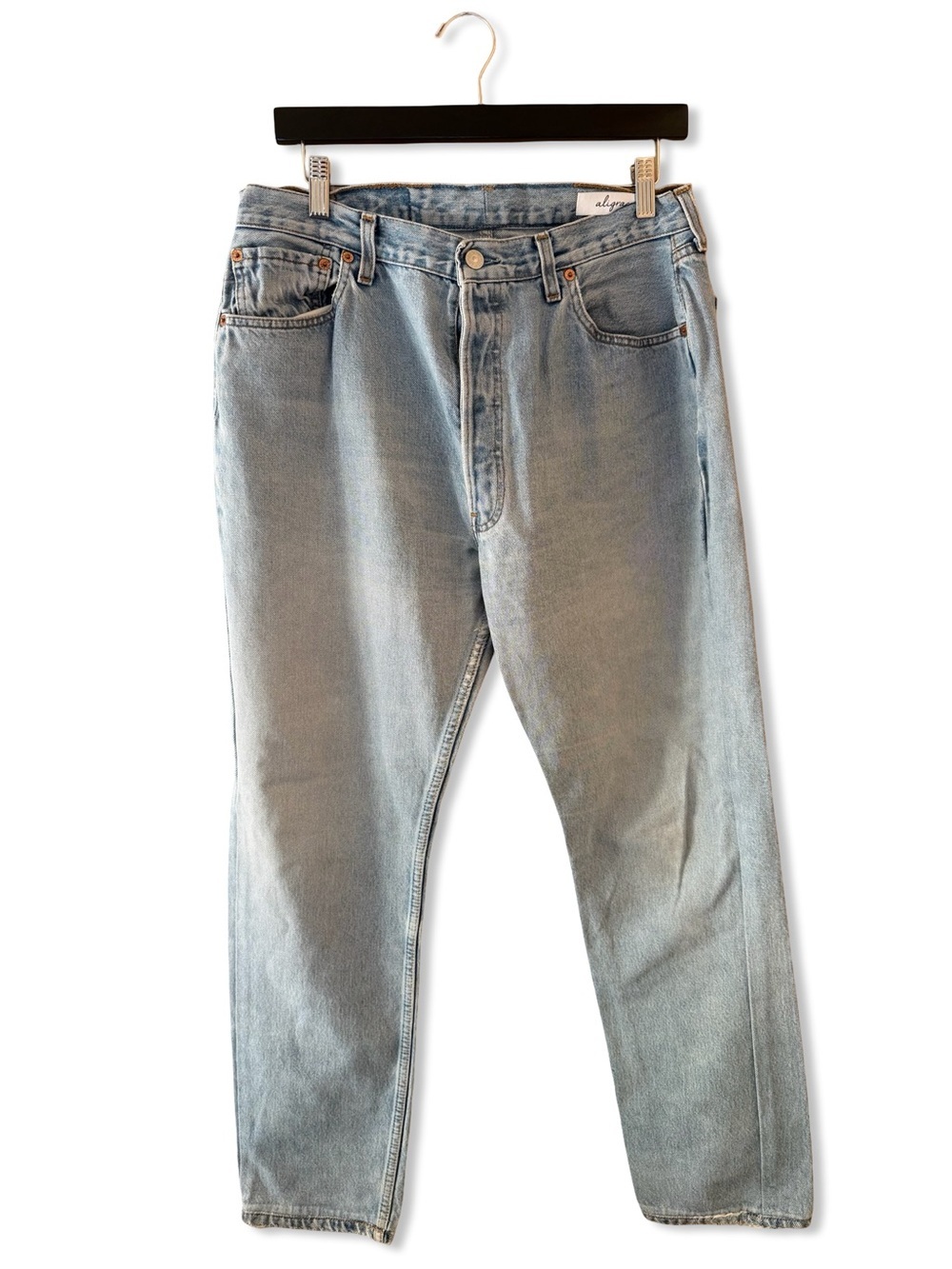 Aligrace Signature Baggy Straight Leg Jeans Light Medium blue Revolve $418 31 - Picture 6 of 13